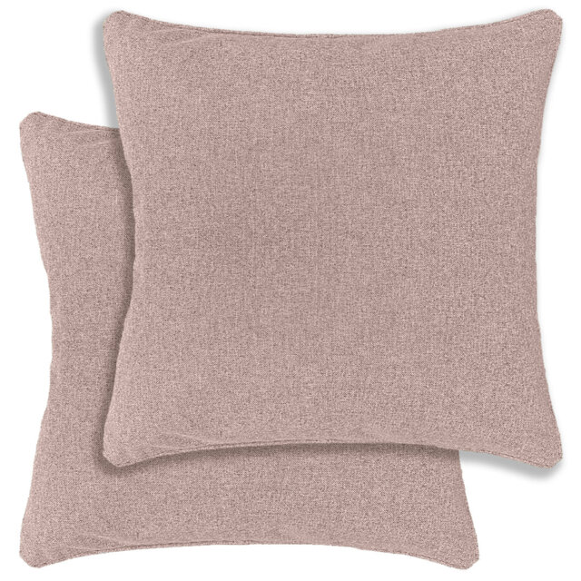 Pair of Austin/Dallas Cushion Covers 43x43cm - Textured Linen Look with Piped Edge - Double-Sided, Zip Opening - +Covers Only, No Inserts
