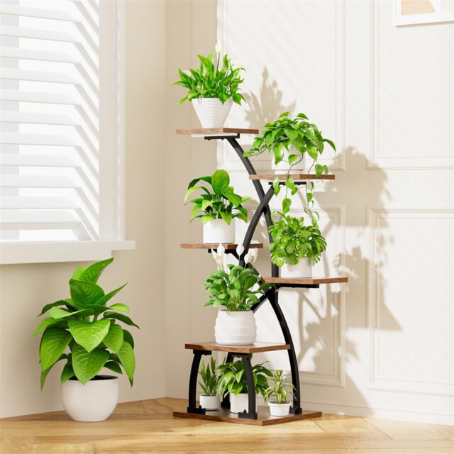 Plant Stand Indoor With Grow Lights - 6 Tiered Plant Shelf Indoor