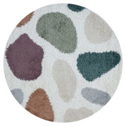 Moodi Modern Shaggy Area Rug Abstract Pebble Design