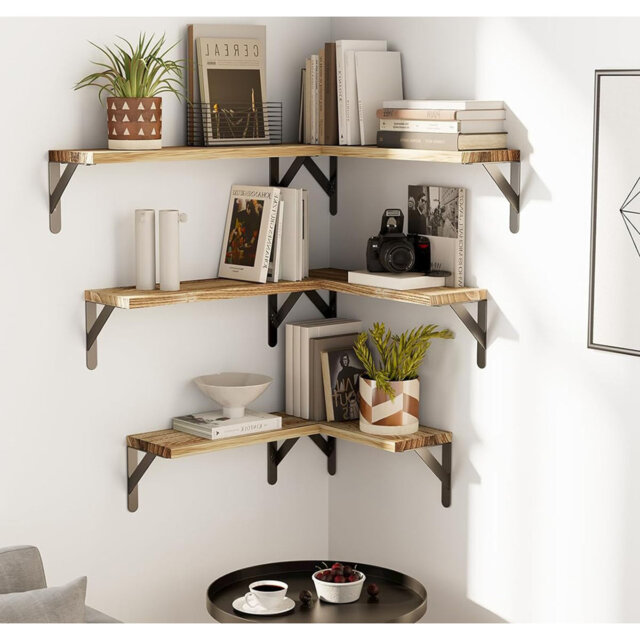 Floating Shelves Set of 6, Wood Floating Shelves for Wall Decor