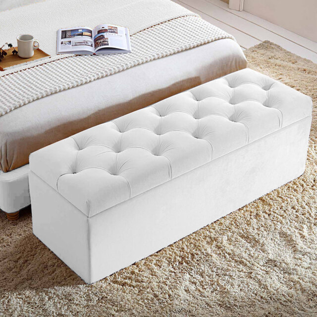 Chesterfield Ottoman Storage Box - Naples Blanket box - Shoe Bench - End of Bed Bench