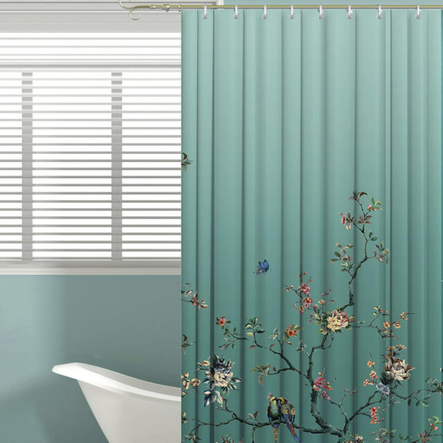 Floral Polyester Shower Curtain