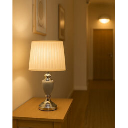 Amekia 43cm Ceramic Look Metal  Bedside Table Lamp