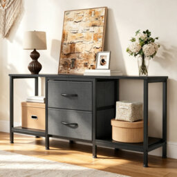 "Unfinished TV Stand for TVs up to 43"" with Fireplace Included"