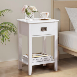 Alexin Bedside Table With 1 Drawers Nightstand Bedside Cabinet Storage Uint Black/White