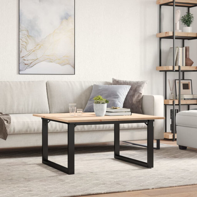 Coffee Table O-Frame Solid Wood Pine And Steel