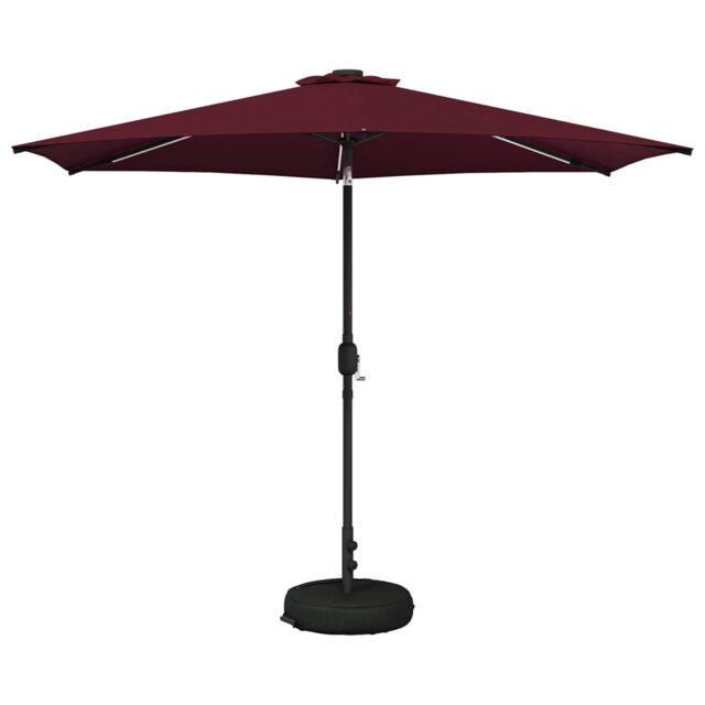 Garden Parasol With LED Lights Polyester Outdoor Shade Patio Umbrella