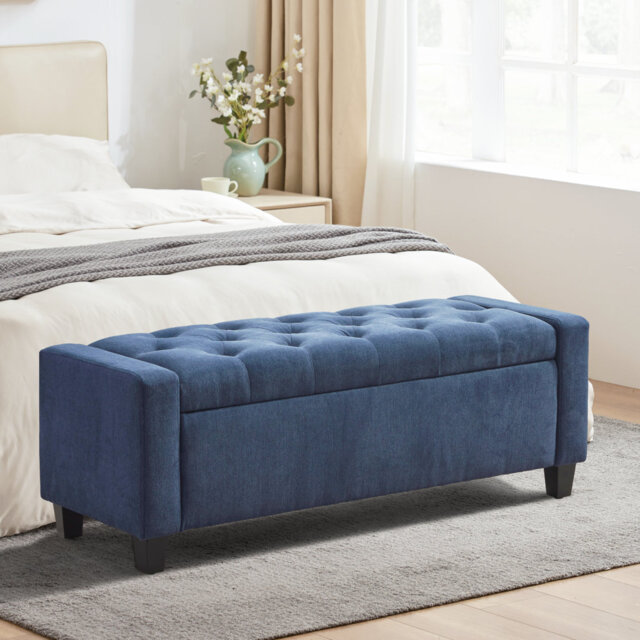 Polyester Upholstered Storage Bench