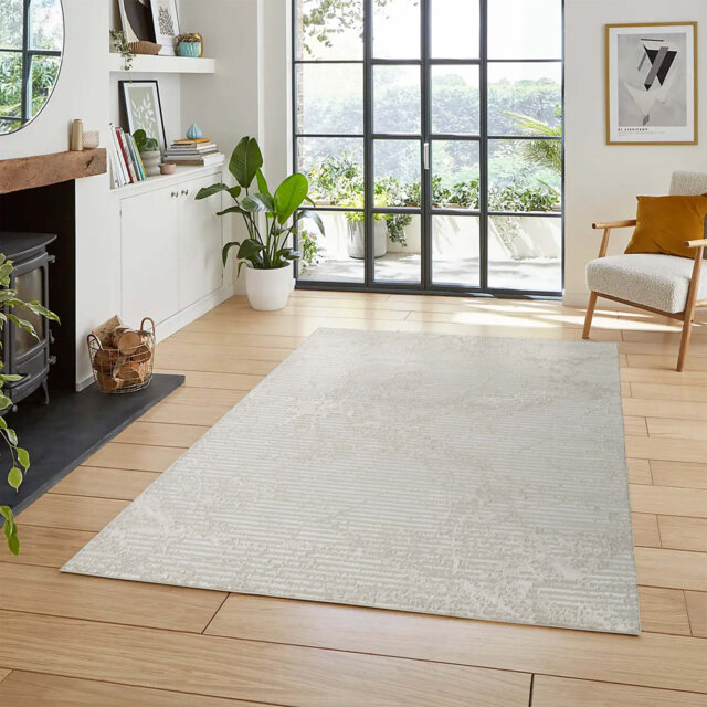 Perla Modern Abstract Living Room Area Rug Soft Metallic Sheen Contemporary Jute Backing Carpet Bedroom Abstract Linear Hallway Runner Molten-Beige 12