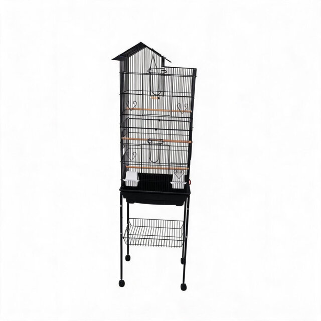 158 cm Carbon Steel Top Flight Cage Bird Cage with Wheels with Stand with Perch with Tray