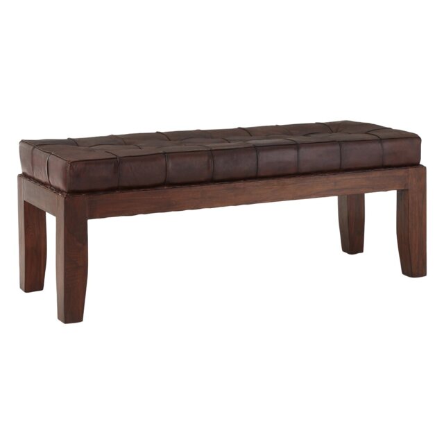 Adamson Genuine Leather Upholstered Bench
