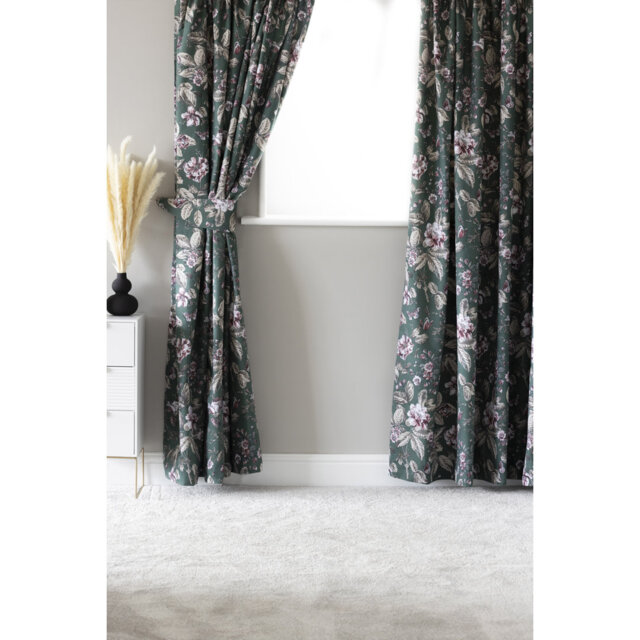 2 Piece Pencil Pleat Room Darkening Thermal Curtain Set