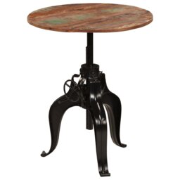 Goodwater Round Solid Wood Top Metal Base Dining Table