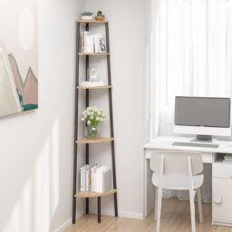 180cm H x 45.5cm W Steel Corner Bookcase