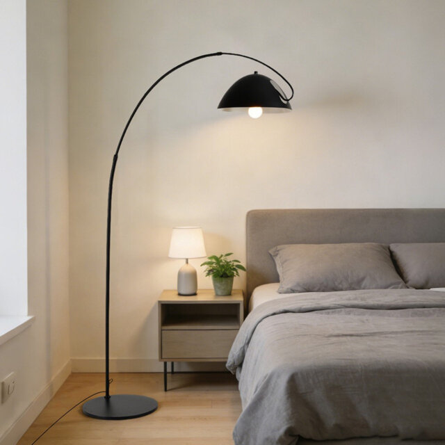Floor Lamp Modern Floor Lamps For Living Room With 12w Led Bulb Dimmable Black Standing Lamp Foot Switch Tall Standing Floor Lamp Adjustable Gooseneck