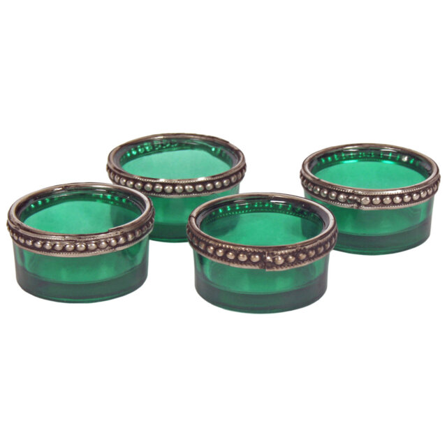 4 Piece Glass Tabletop Tealight Holder Set