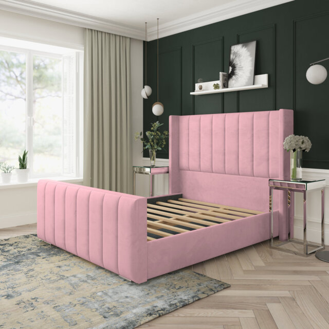 Aspen Plush Velvet Upholstered Bed Frame