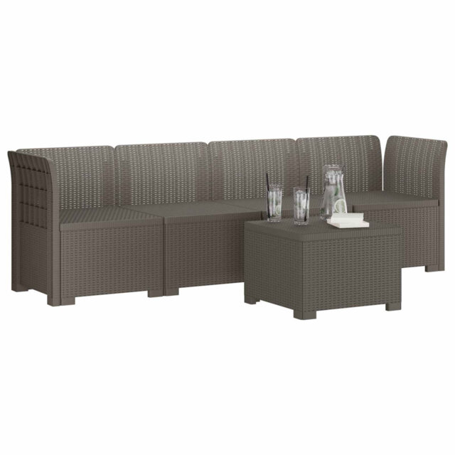 Garden Sofa Rattan Look PP Outdoor Sectional Modern Patio Seat Balcony