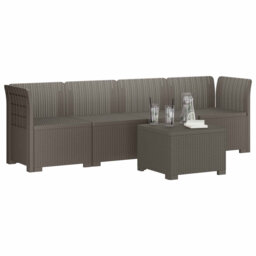 Garden Sofa Rattan Look PP Outdoor Sectional Modern Patio Seat Balcony