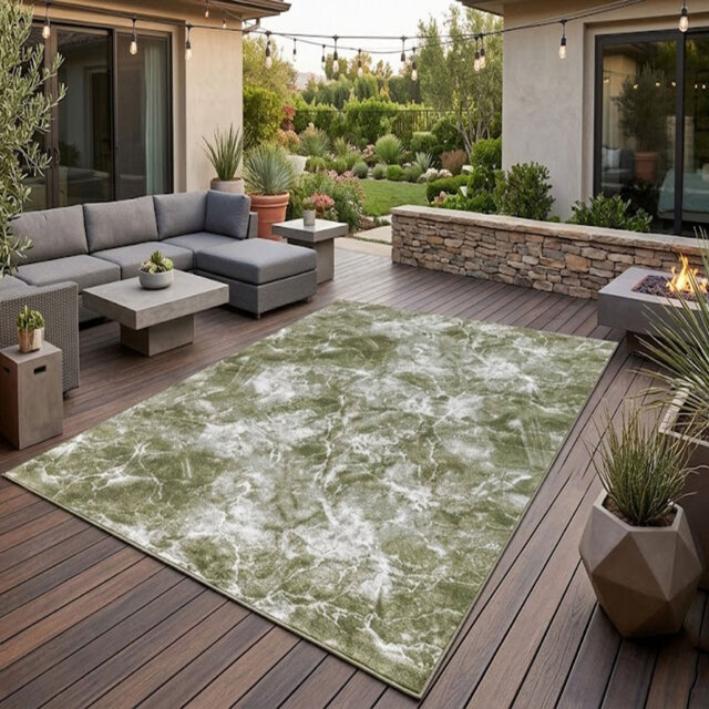 Marble Area Rug 160X230 Green