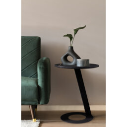 Cyla Side Black with Gold Marble Top Coffee Table