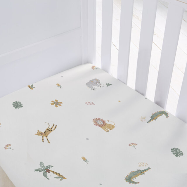Silentnight Safe Nights Safari Cotton Cot Fitted Sheet