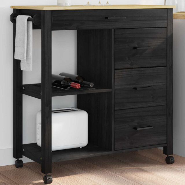 Solid Wood Bar Cart