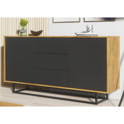 Vintage Loft Industrial Sideboard with Cabinet, Cupboard, and Drawers