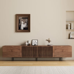 Premium Retro TV Unit & Stand for Living Room - Solid Wood TV Cabinet in 1.8m or 2.4m - Accommodates 75-100 Inch TVs - Large Storage & Cable Ports - C