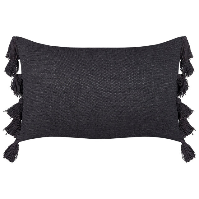 Mattawan Dark Grey Square Scatter Cushion Cushion with Filling
