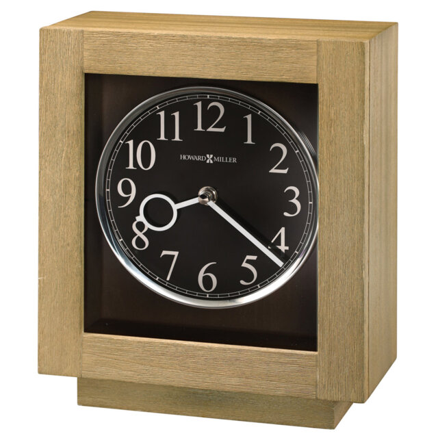 Analogue Ash Solid Wood Quartz Movement / Crystal Tabletop Clock in Black/Brown