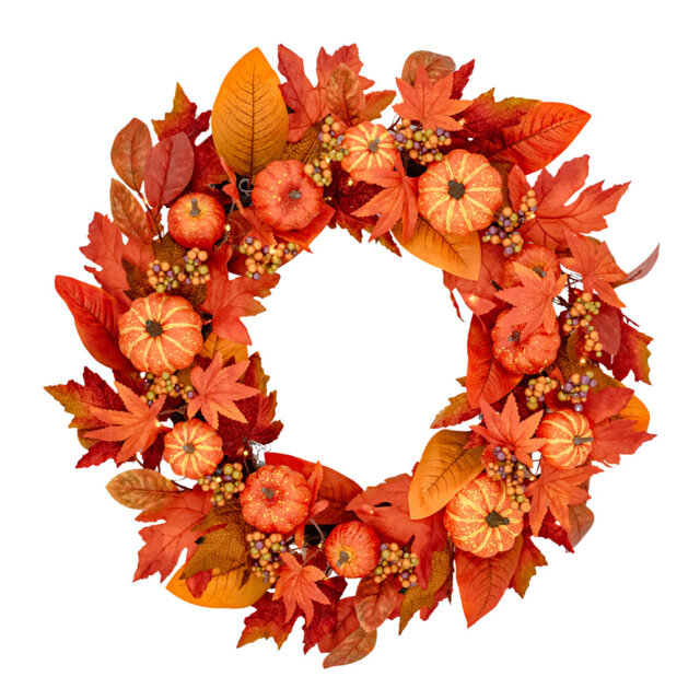 PUMPKIN ORCHARD Faux 66cm Wreath