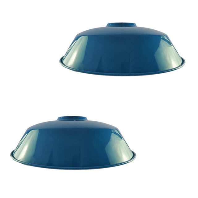 2 Pack White Retro Vintage Lampshade Easy Fit E27/B22 Base Industrial Pendant Metal 36Cm Lamp Light Shades For Bedroom Living Room Kitchen Any Indoor
