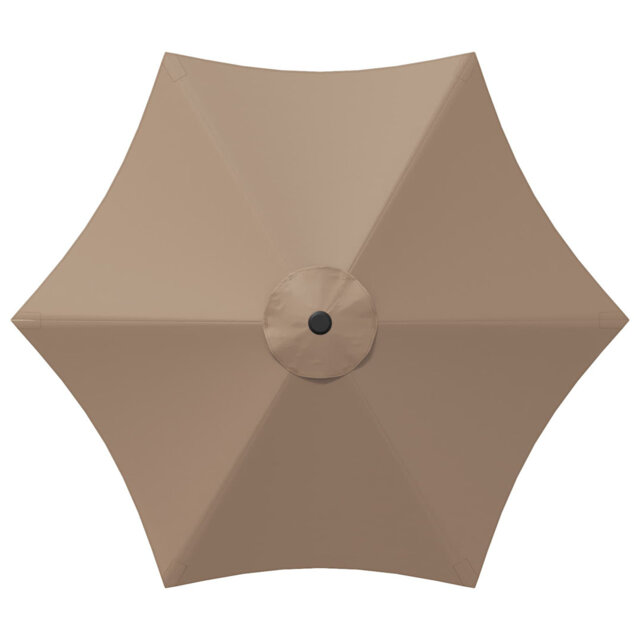 Garden Parasol With LED Lights Polyester Outdoor Shade Patio Umbrella