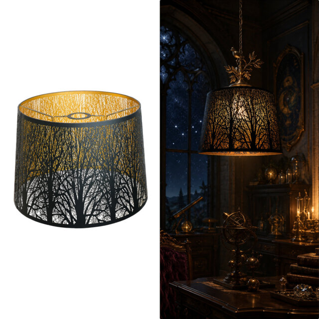 25.4cm H Metal Lamp Shade ( Clip On ) in Black