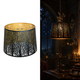 25.4cm H Metal Lamp Shade ( Clip On ) in Black