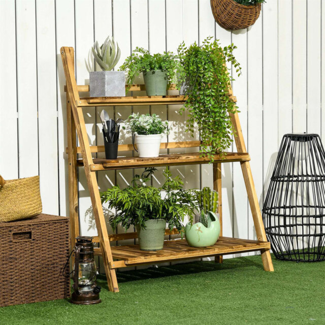 Solid Wood Plant Stand 3 Tier