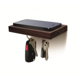 Solid Wood Wall Organizer with Key Hooks