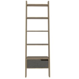 Duflos 5 Shelf Tall Ladder Bookcase with Drawer
