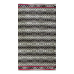 Denise Handwoven Wool/Cotton Black/Grey/Red Rug