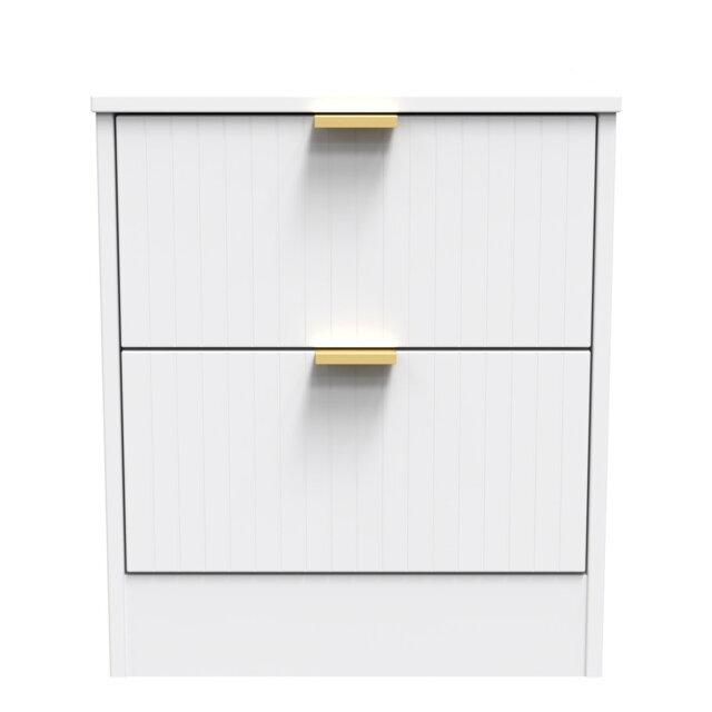 Barriner 2 Drawer Bedside Cabinet With Gold Handles (Ready Assembled)