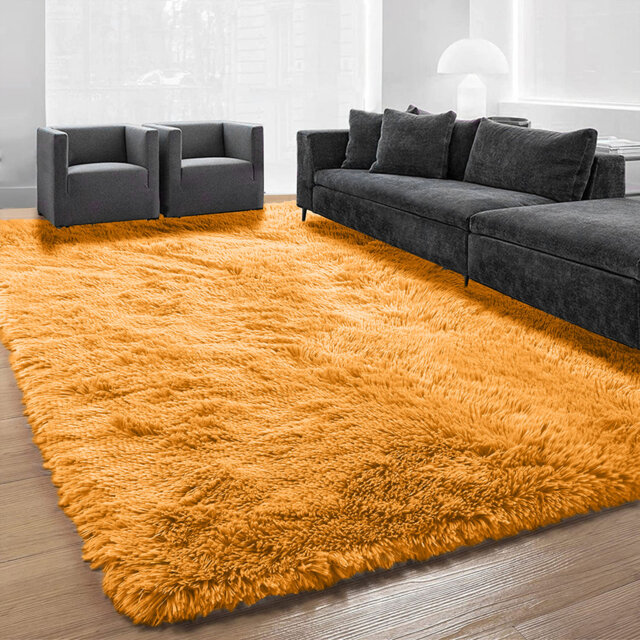 Aionna Soft Fluffy Living Room/Bedroom Shaggy Area Rugs
