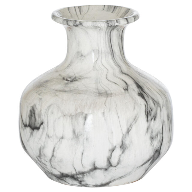 Habiki Ivory/Grey 26Cm Ceramic Table Vase