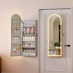 Wall Mounted Jewellery Armoire with Mirror