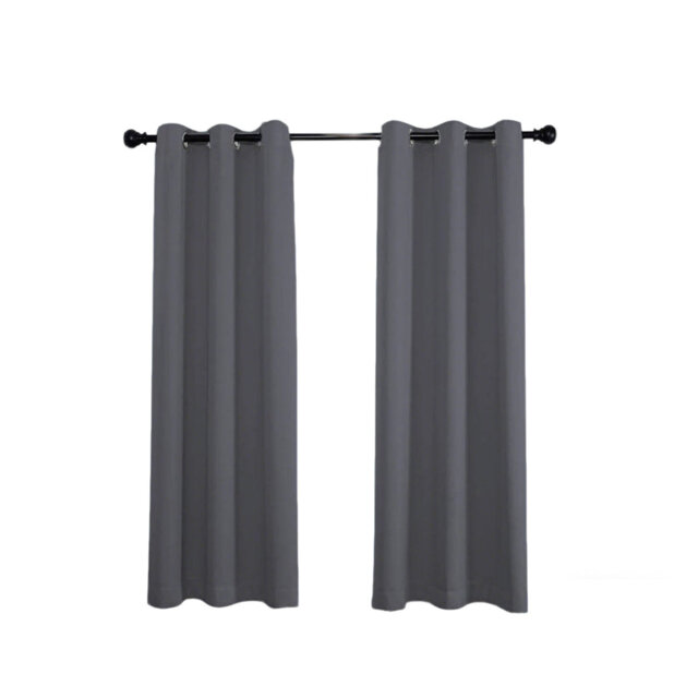 Blackout Curtains 54 Inch Drop Thermal Insulated Eyelet Curtains 2 Panels (90 x 54 Inch Charcoal)