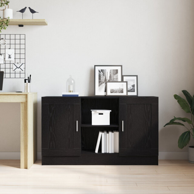 Sideboard Black Oak Engineered Wood 120 Cm X 30.5 Cm X 70 Cm