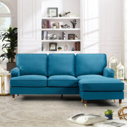 Naytahwaush 3 Seater Velvet Corner Sofa