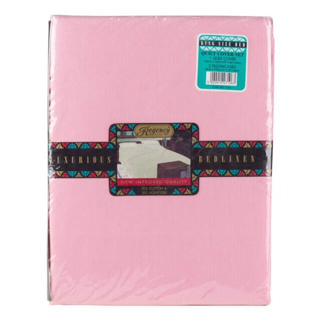 Baby Pink 180 TC Duvet Cover Set