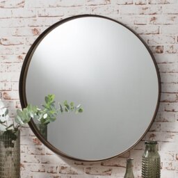 Christensen Round Metal Framed Wall Mounted Accent Mirror
