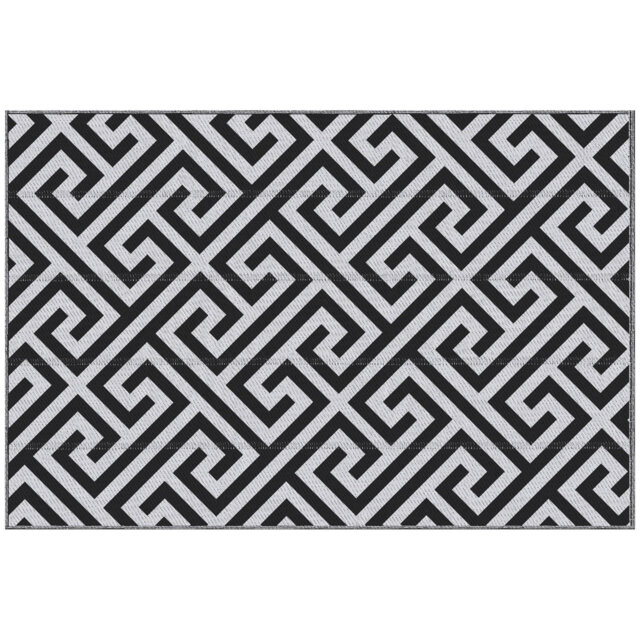Kallas Hand Woven Black/White Indoor / Outdoor Rug